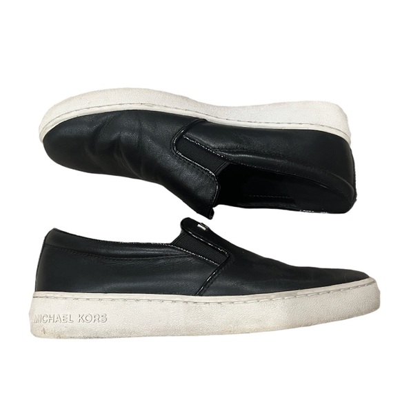 Michael Kors black Leather Slip Ons - Picture 2 of 6